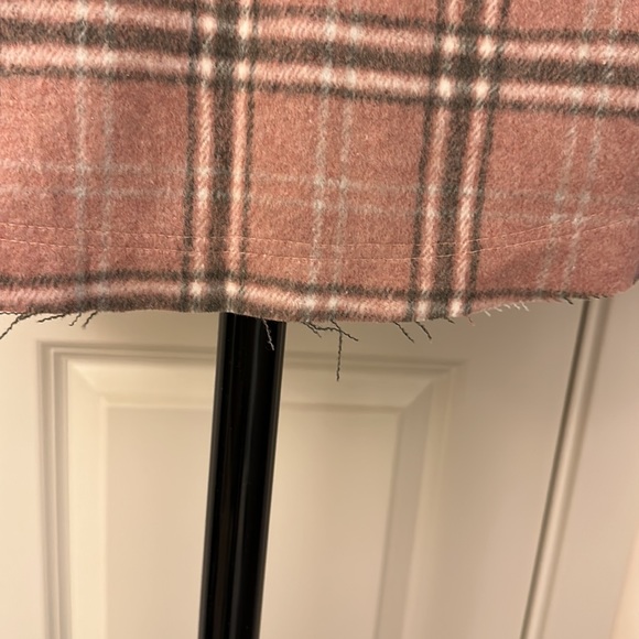 KGSB Collection Soft Flannel Plaid & Corduroy Mix Button Up Raw Hem Shirt Jacket - Picture 6 of 7